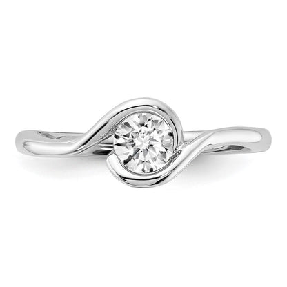 14K Weißgold Verlobungsring mit 0,5 ct. Labor-gezüchtetem Diamant, VS/SI+ G+, rund, Solitär