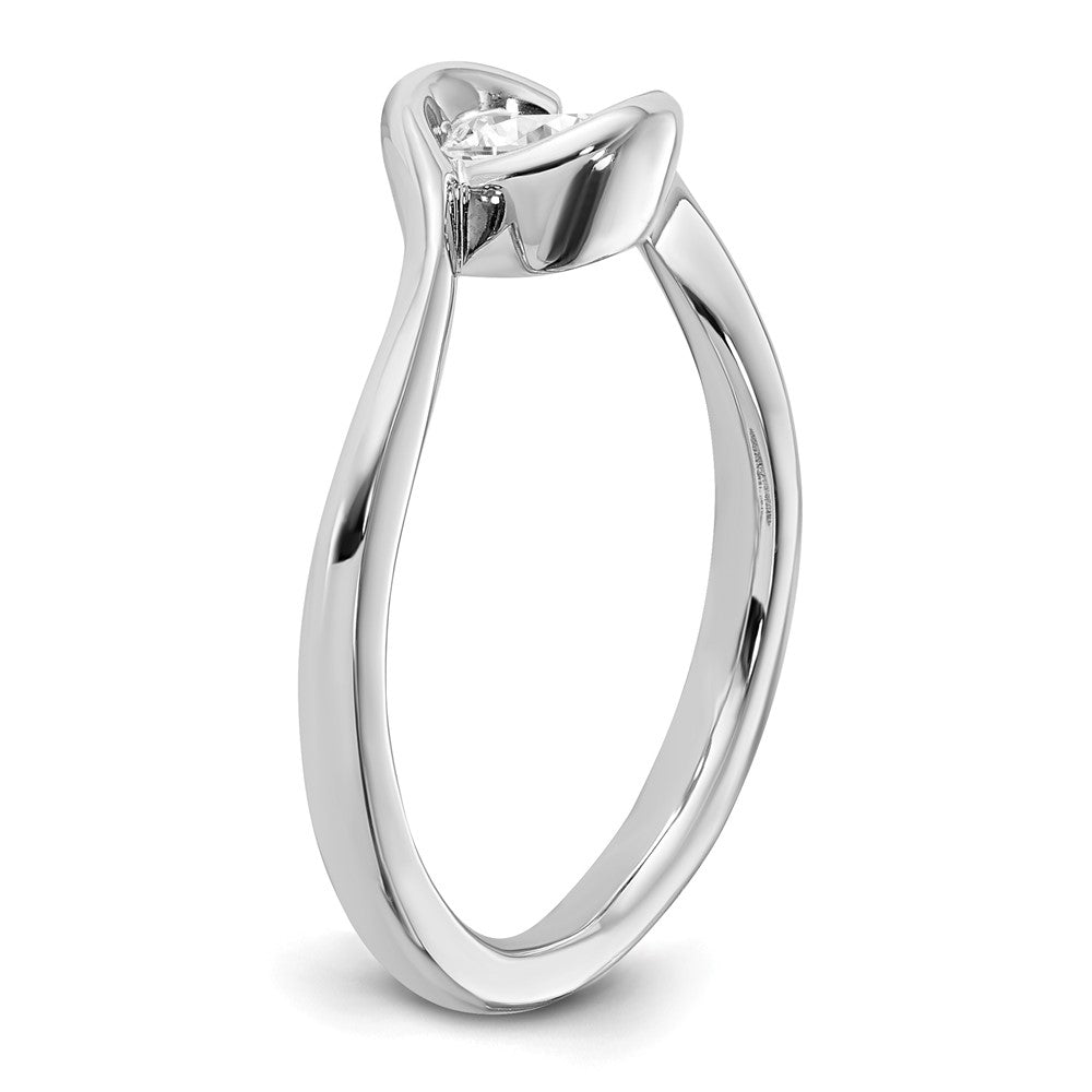 14K Weißgold Verlobungsring mit 0,5 ct. Labor-gezüchtetem Diamant, VS/SI+ G+, rund, Solitär
