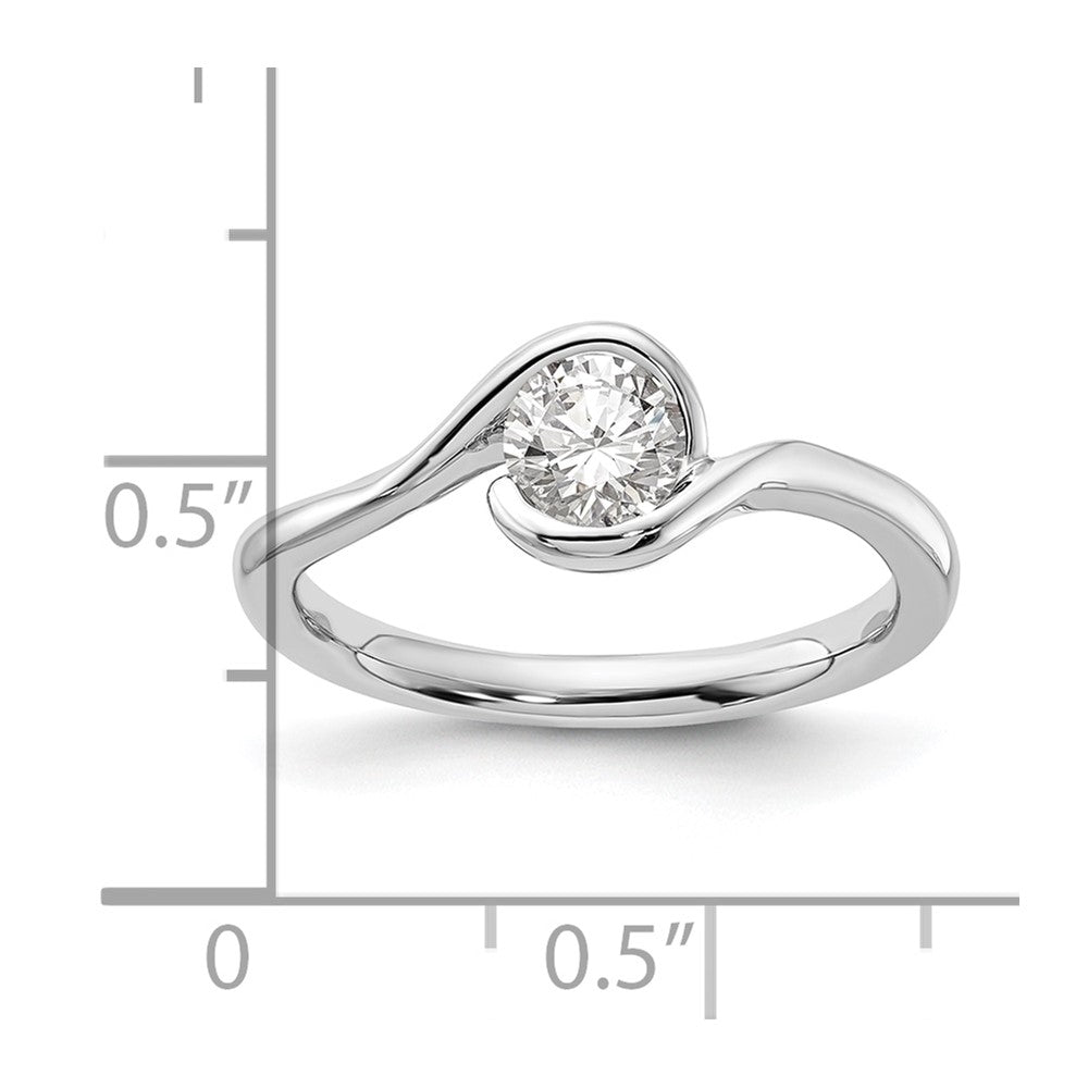 14K Weißgold Verlobungsring mit 0,5 ct. Labor-gezüchtetem Diamant, VS/SI+ G+, rund, Solitär
