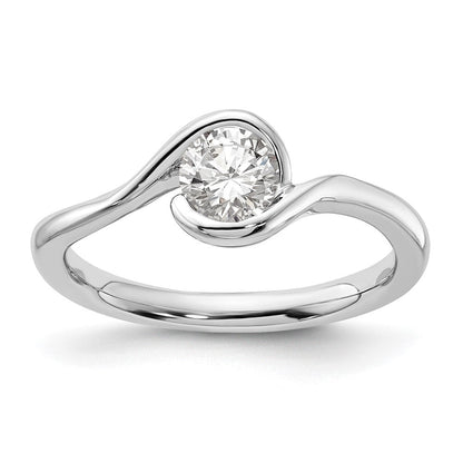 14K Weißgold Verlobungsring mit 0,5 ct. Labor-gezüchtetem Diamant, VS/SI+ G+, rund, Solitär
