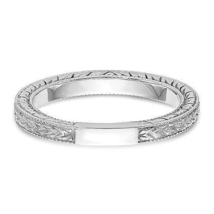 14K Weißgold Geätzt Ehering