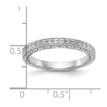 14K Weißgold Geätzt Ehering