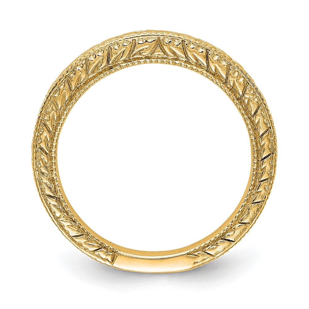 14K Gelbgold Geätzt Ehering Ring