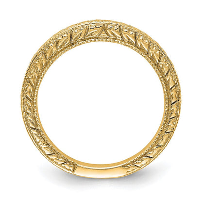 14K Gelbgold Geätzt Ehering Ring