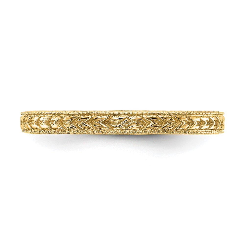 14K Gelbgold Geätzt Ehering Ring