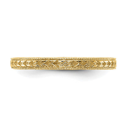 14K Gelbgold Geätzt Ehering Ring