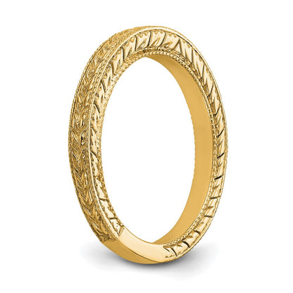 14K Gelbgold Geätzt Ehering Ring