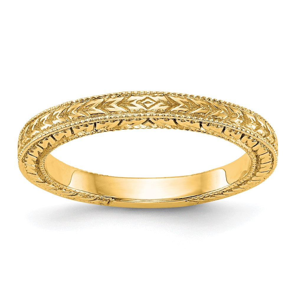 14K Gelbgold Geätzt Ehering Ring