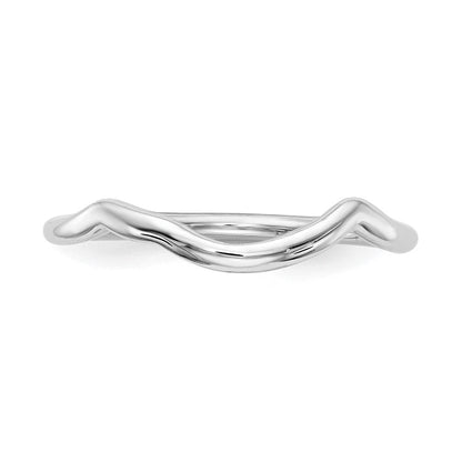 14K Weißgold Poliert Contour Ehering