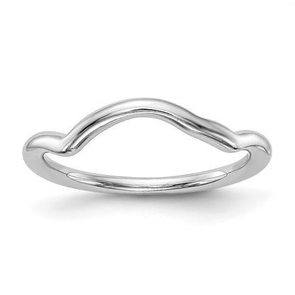14K Weißgold Poliert Contour Ehering