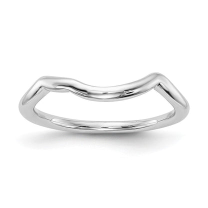 14K Weißgold Poliert Contour Ehering