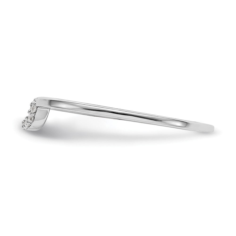 14K Weißgold Diamant-Ring, Contour-Design