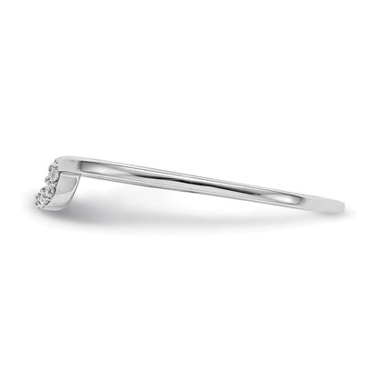 14K Weißgold Diamant-Ring, Contour-Design