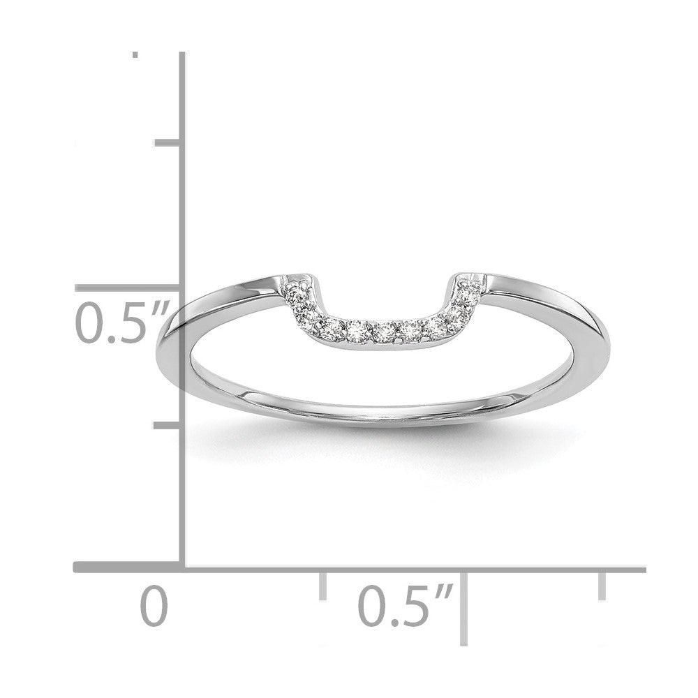 14K Weißgold Diamant-Ring, Contour-Design