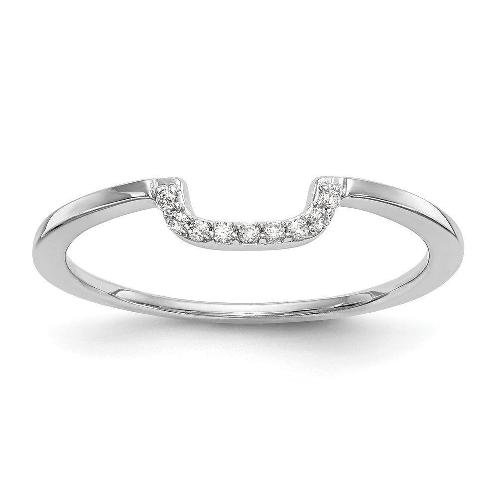 14K Weißgold Diamant-Ring, Contour-Design