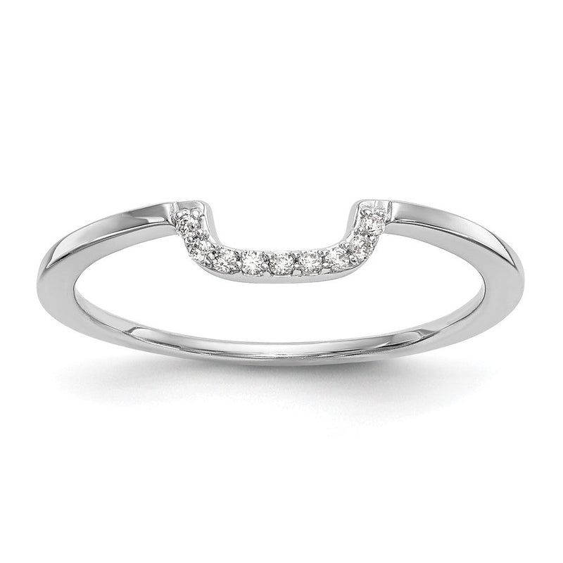 14K Weißgold Diamant-Ring, Contour-Design