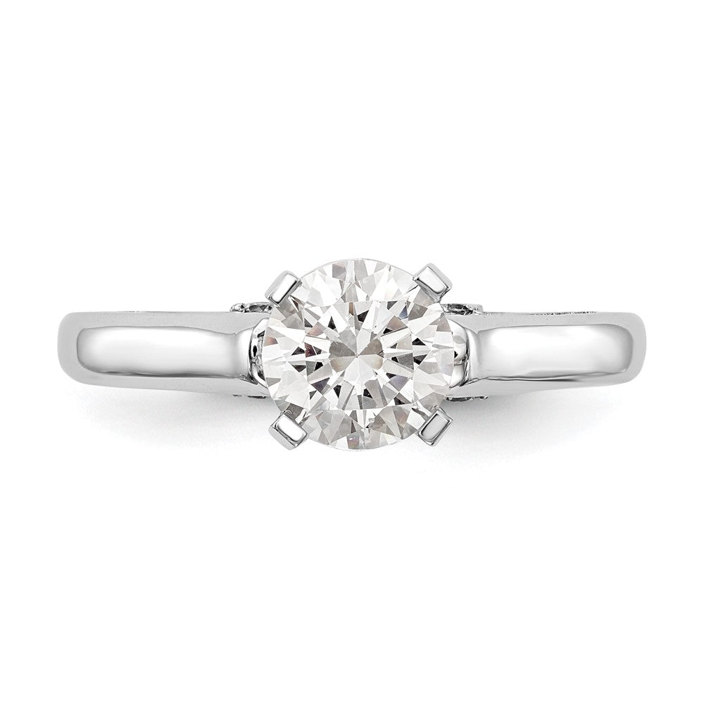 14K Weißgold Stift Set Synthetisch Diamant Verlobungsring