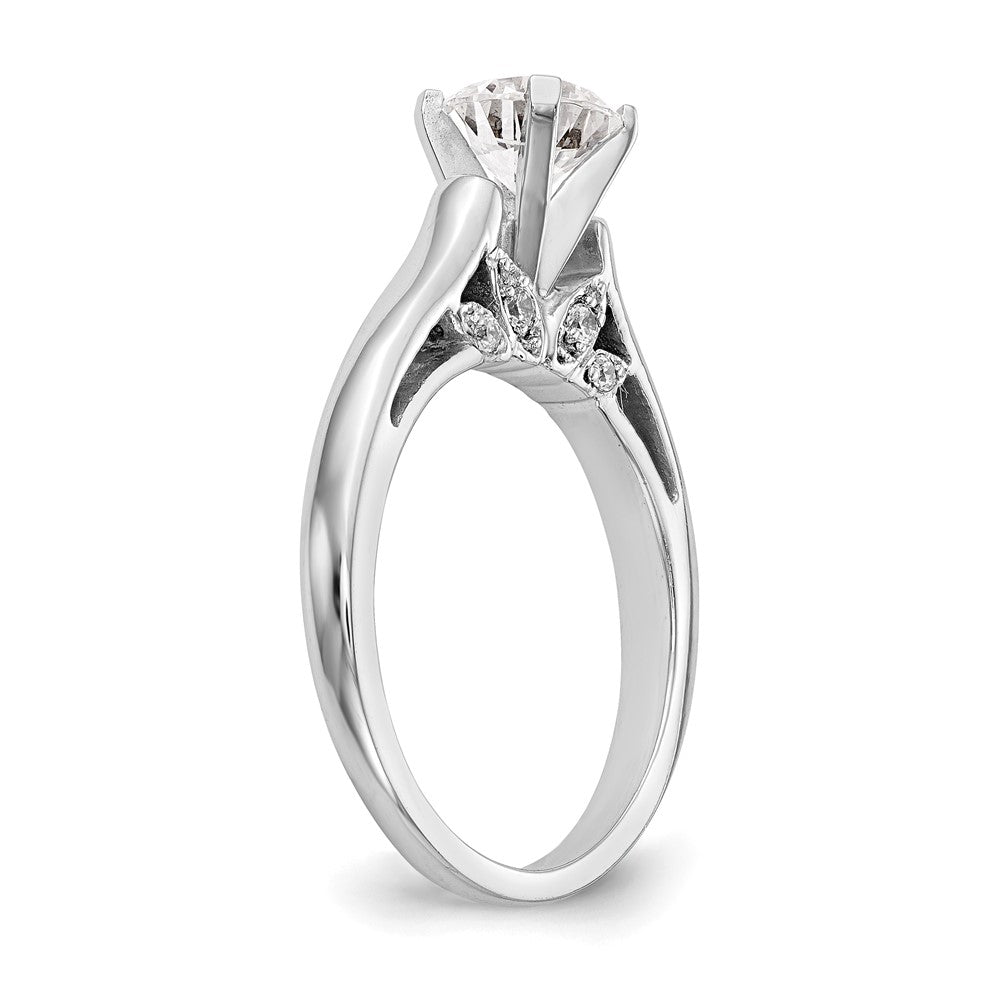 14K Weißgold Stift Set Synthetisch Diamant Verlobungsring