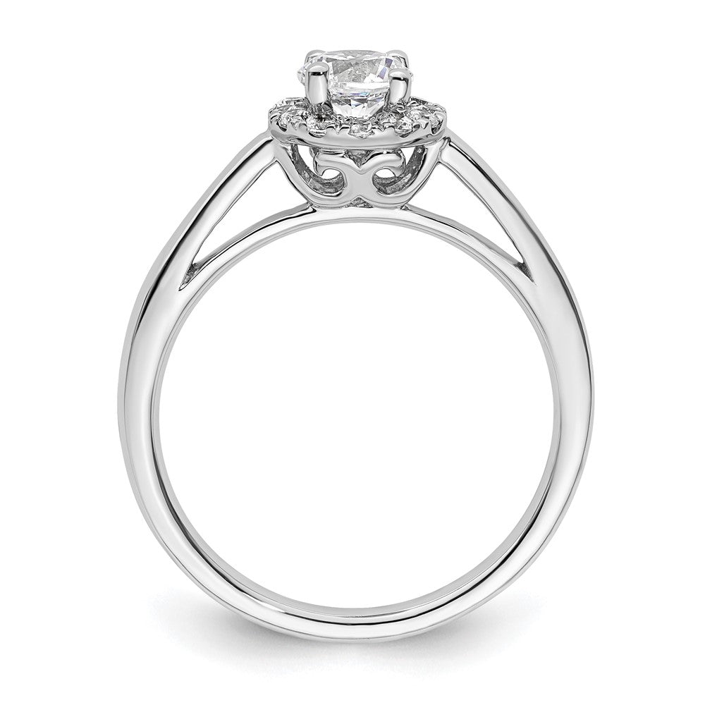 14K Weißgold Verlobungsring mit 0,5 ct. Laborgezüchteten Diamanten, rund, VS/SI+ G+, Halo-Fassung