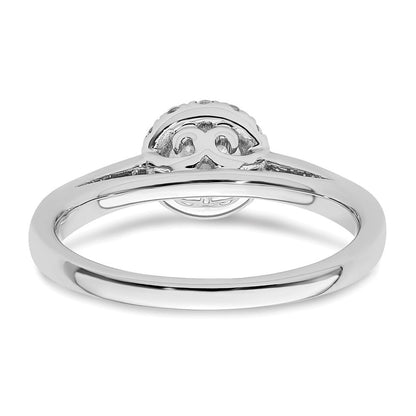 14K Weißgold Verlobungsring mit 0,5 ct. Laborgezüchteten Diamanten, rund, VS/SI+ G+, Halo-Fassung