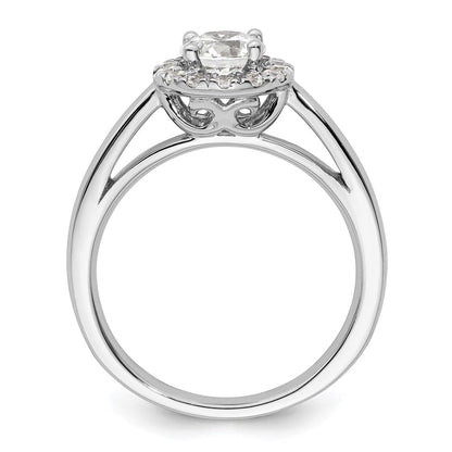 14K Weißgold Verlobungsring mit rundem Halo, 0,75 ct. im Labor gezüchtetem Diamant-Mittelstein VS/SI+ G+, Gesamtgewicht 0,25 ct