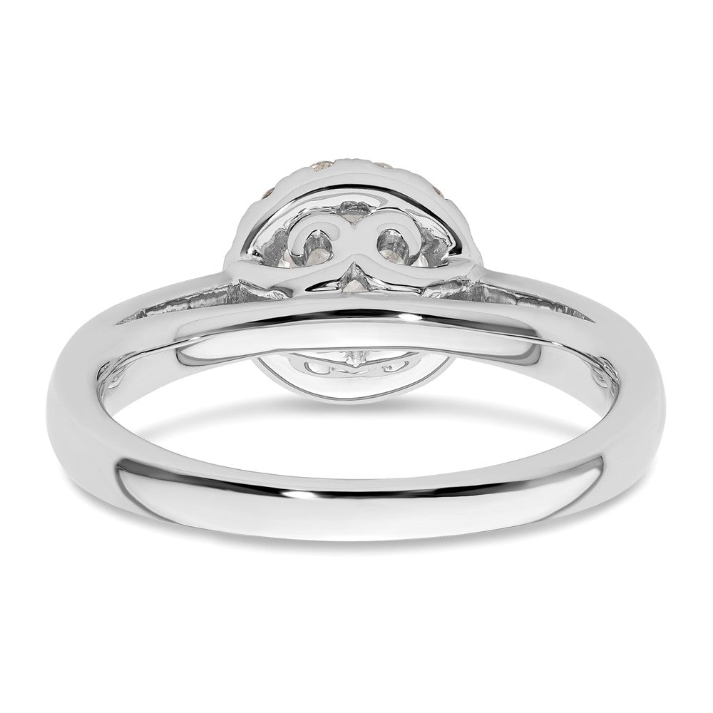 14K Weißgold Verlobungsring mit rundem Halo, 0,75 ct. im Labor gezüchtetem Diamant-Mittelstein VS/SI+ G+, Gesamtgewicht 0,25 ct