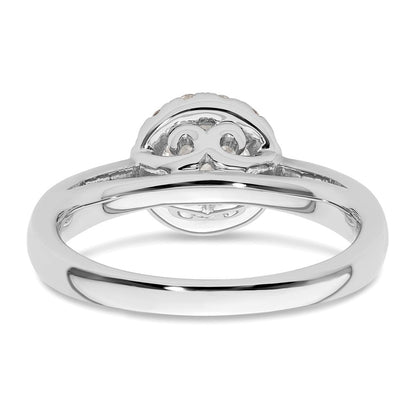 14K Weißgold Verlobungsring mit rundem Halo, 0,75 ct. im Labor gezüchtetem Diamant-Mittelstein VS/SI+ G+, Gesamtgewicht 0,25 ct