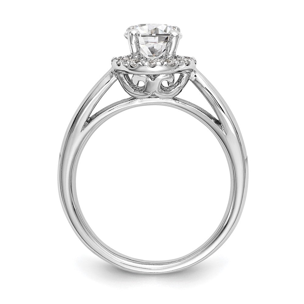 14K Weißgold Verlobungsring mit 0,33 ct. Laborgezüchteten Diamanten VS/SI+ G+, 1 ct. rundem Center-Diamanten und Halo-Fassung