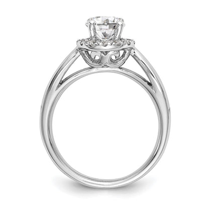 14K Weißgold Verlobungsring mit 0,33 ct. Laborgezüchteten Diamanten VS/SI+ G+, 1 ct. rundem Center-Diamanten und Halo-Fassung