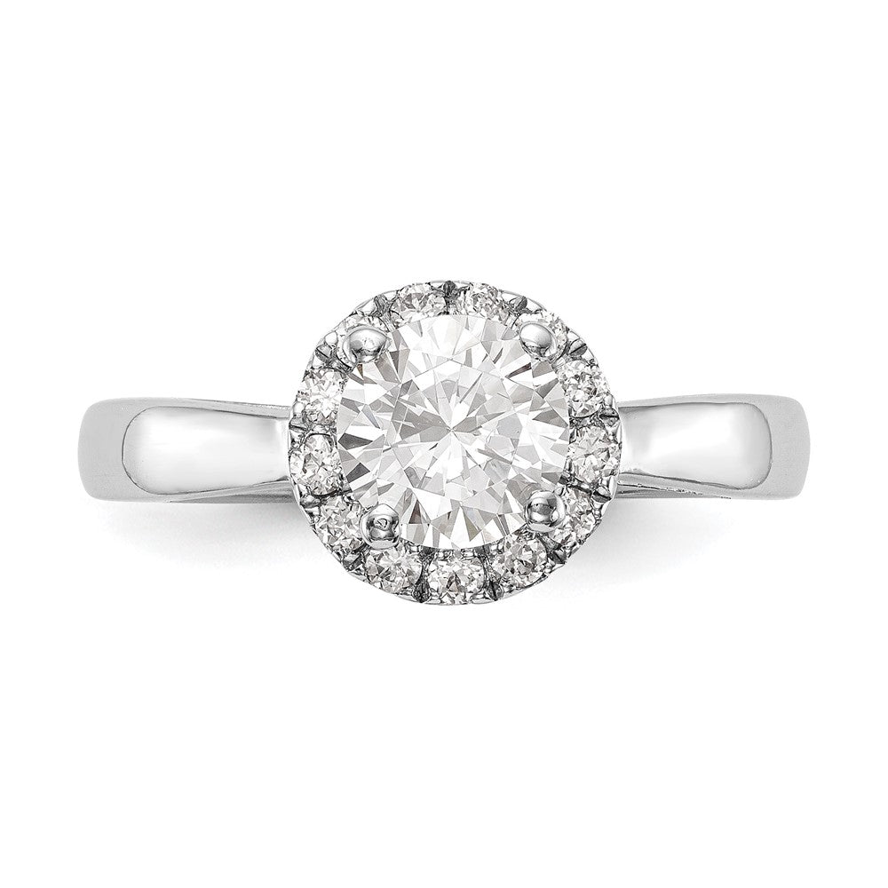 14K Weißgold Verlobungsring mit 0,33 ct. Laborgezüchteten Diamanten VS/SI+ G+, 1 ct. rundem Center-Diamanten und Halo-Fassung