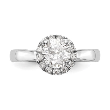 14K Weißgold Verlobungsring mit 0,33 ct. Laborgezüchteten Diamanten VS/SI+ G+, 1 ct. rundem Center-Diamanten und Halo-Fassung