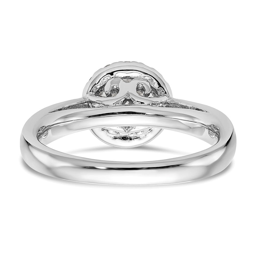 14K Weißgold Verlobungsring mit 0,33 ct. Laborgezüchteten Diamanten VS/SI+ G+, 1 ct. rundem Center-Diamanten und Halo-Fassung