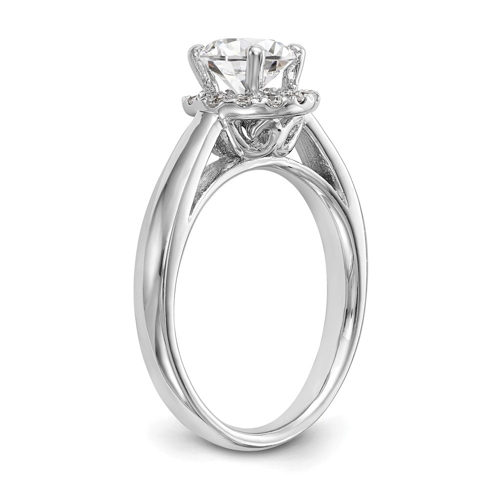 14K Weißgold Verlobungsring mit 0,33 ct. Laborgezüchteten Diamanten VS/SI+ G+, 1 ct. rundem Center-Diamanten und Halo-Fassung