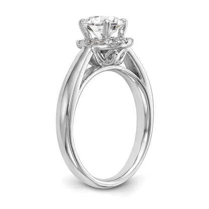 14K Weißgold Verlobungsring mit 0,33 ct. Laborgezüchteten Diamanten VS/SI+ G+, 1 ct. rundem Center-Diamanten und Halo-Fassung