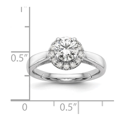 14K Weißgold Verlobungsring mit 0,33 ct. Laborgezüchteten Diamanten VS/SI+ G+, 1 ct. rundem Center-Diamanten und Halo-Fassung
