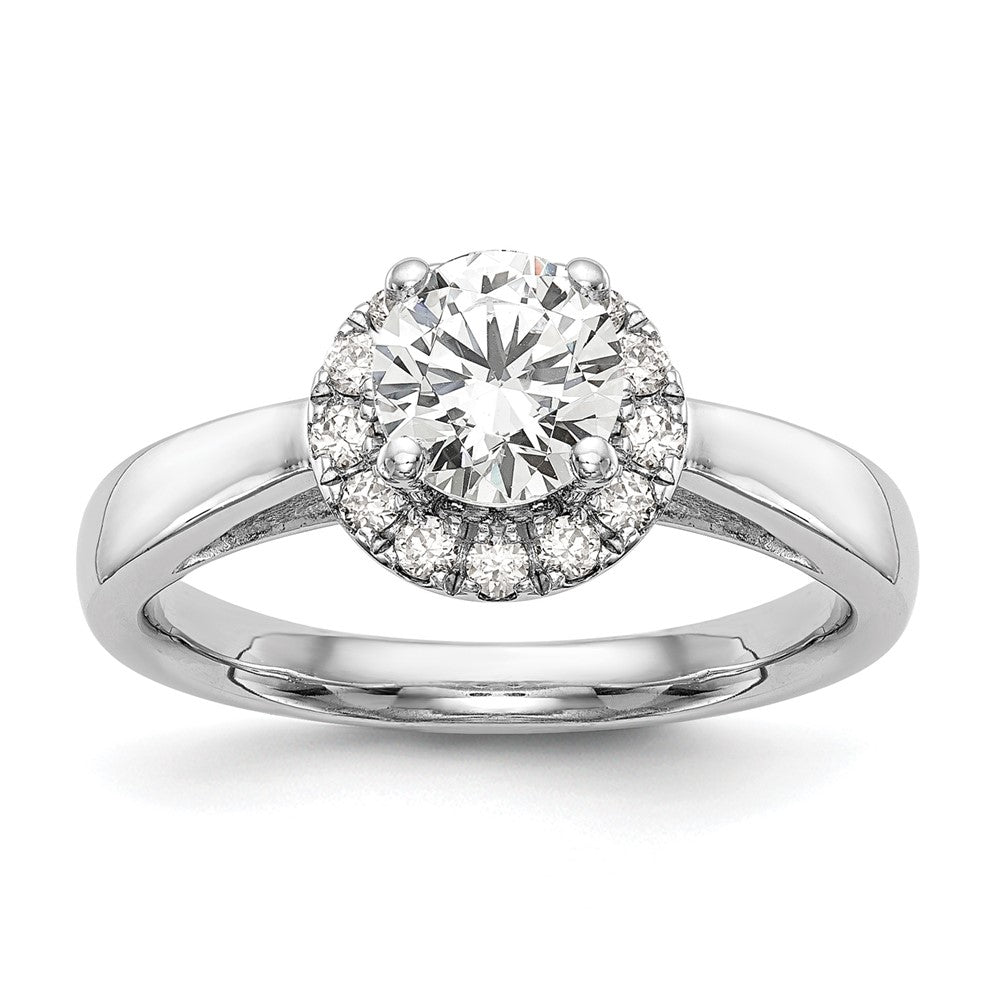 14K Weißgold Verlobungsring mit 0,33 ct. Laborgezüchteten Diamanten VS/SI+ G+, 1 ct. rundem Center-Diamanten und Halo-Fassung