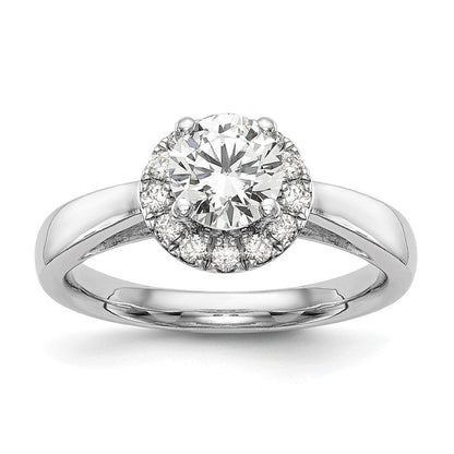 14K Weißgold Verlobungsring mit 0,33 ct. Laborgezüchteten Diamanten VS/SI+ G+, 1 ct. rundem Center-Diamanten und Halo-Fassung
