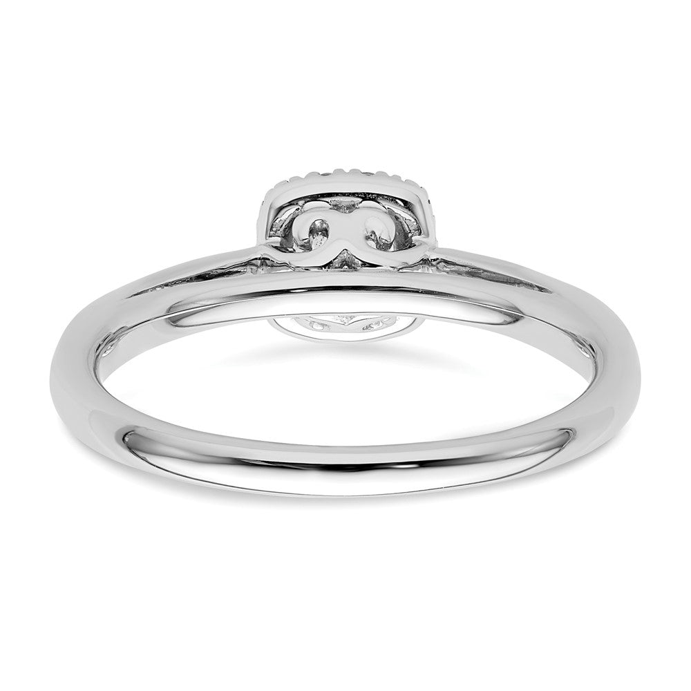 14K Weißgold Rund Heiligenschein Synthetisch Diamant Verlobungsring