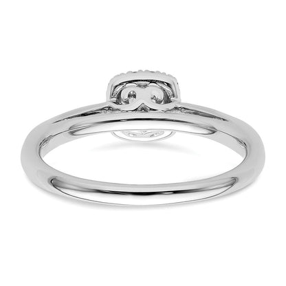 14K Weißgold Rund Heiligenschein Synthetisch Diamant Verlobungsring