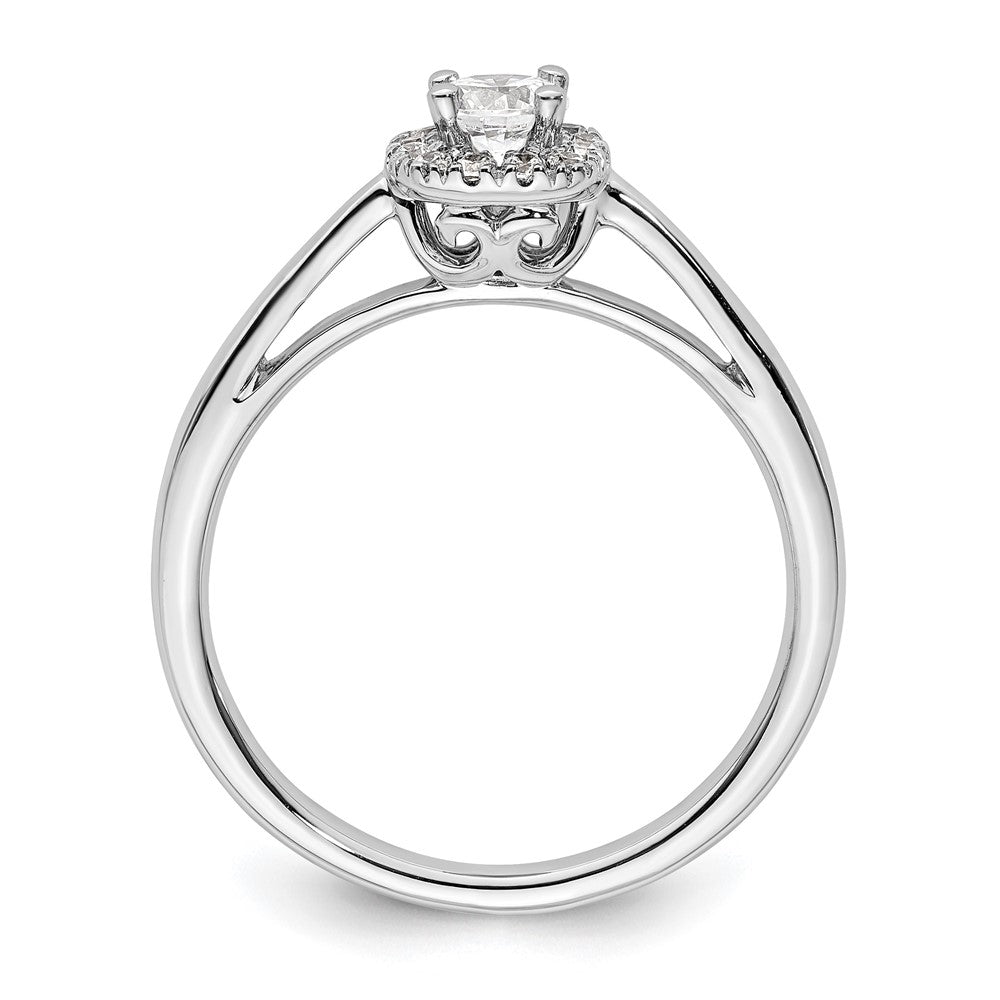 14kwhite Gold Rund Heiligenschein Synthetisch Diamant Verlobungsring