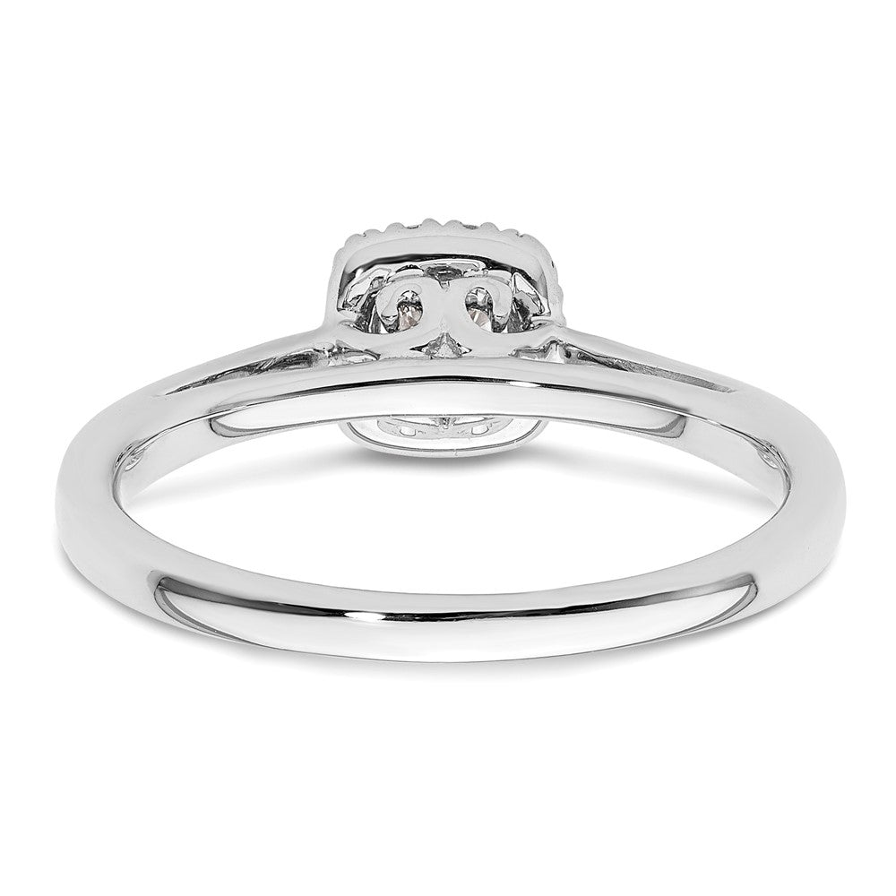 14kwhite Gold Rund Heiligenschein Synthetisch Diamant Verlobungsring