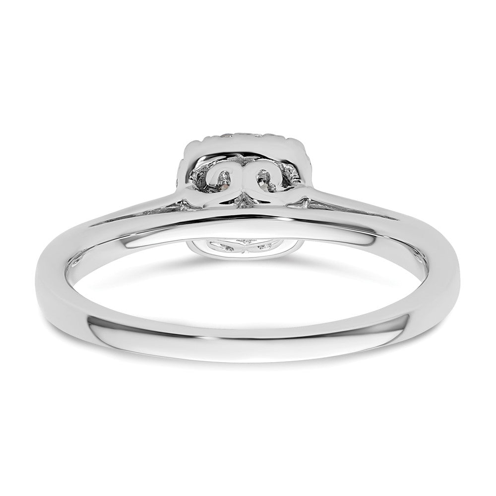 14K Weißgold Rund Heiligenschein Synthetisch Diamant Verlobungsring