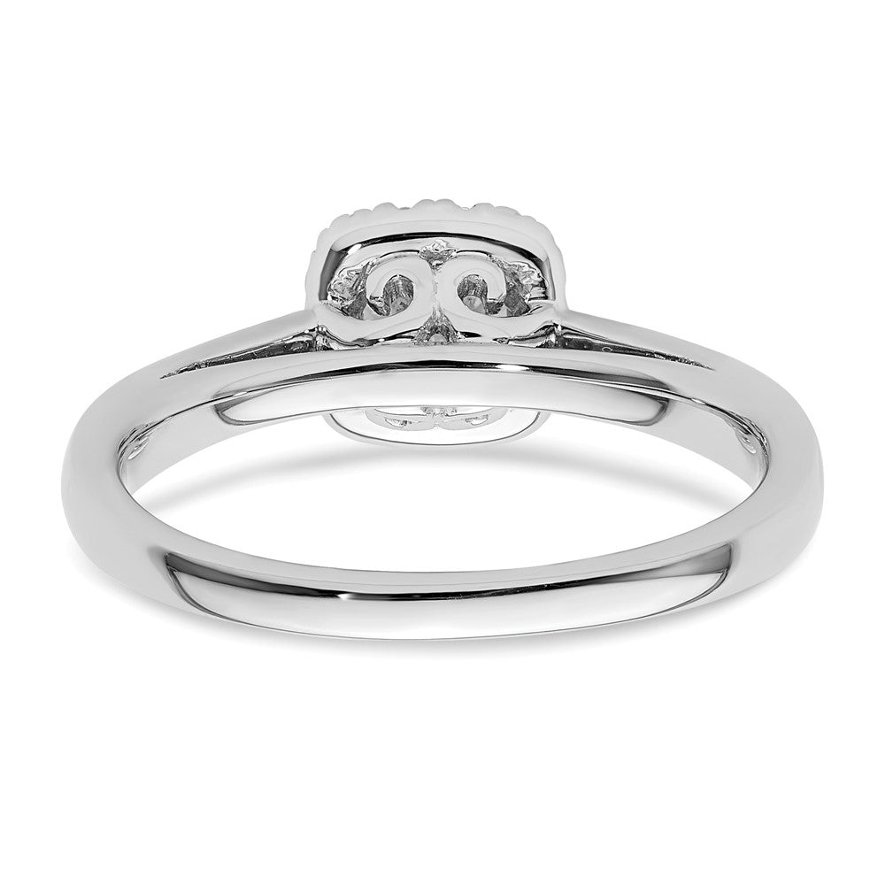 14K Weißgold Rund Heiligenschein Synthetisch Diamant Verlobungsring