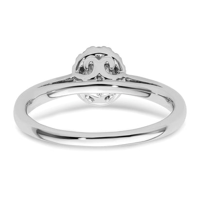 14K Weißgold Oval Heiligenschein Synthetisch Diamant Verlobungsring