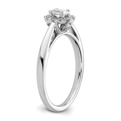 14K Weißgold Oval Heiligenschein Synthetisch Diamant Verlobungsring