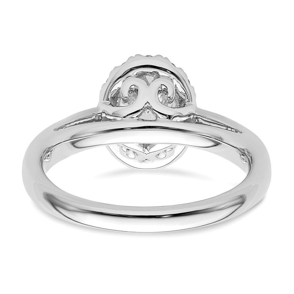 14K Weißgold Oval Heiligenschein Synthetisch Diamant Verlobungsring