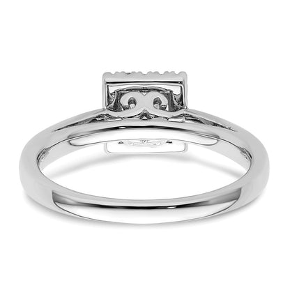 14K Weißgold Princess Heiligenschein Synthetisch Diamant Verlobungsring
