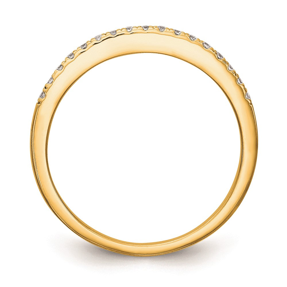 14K Gelbgold Ehering mit echten Diamanten