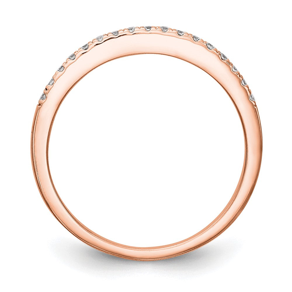 14K Roségold Ehering mit im Labor gezüchteten Diamanten, VS/SI+ G+