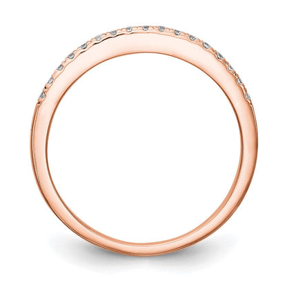 14K Roségold Ehering mit im Labor gezüchteten Diamanten, VS/SI+ G+